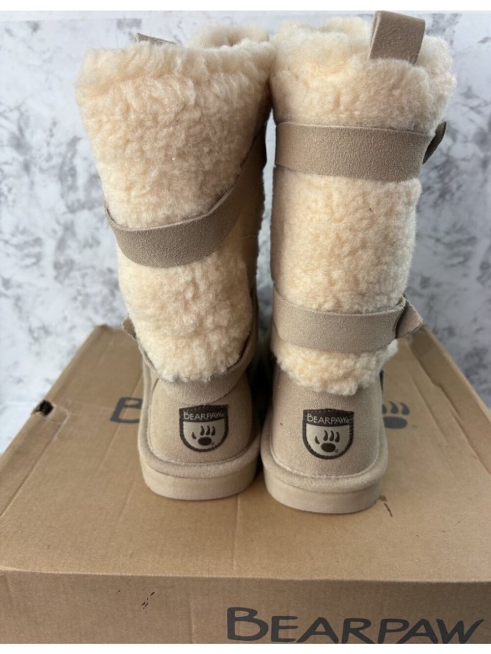 *New Bearpaw Mid Calf Boots Shearling Wool Lined Womens US 10 Tan Suede Leather - Picture 7 of 13